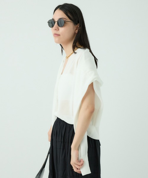 Chaos（カオス）の「Chaos(カオス)/キルシェニットベストカーディガン（カーディガン/ボレロ・レディース・ホワイト/ピンク/ブラック・FREE）」の10枚目の写真