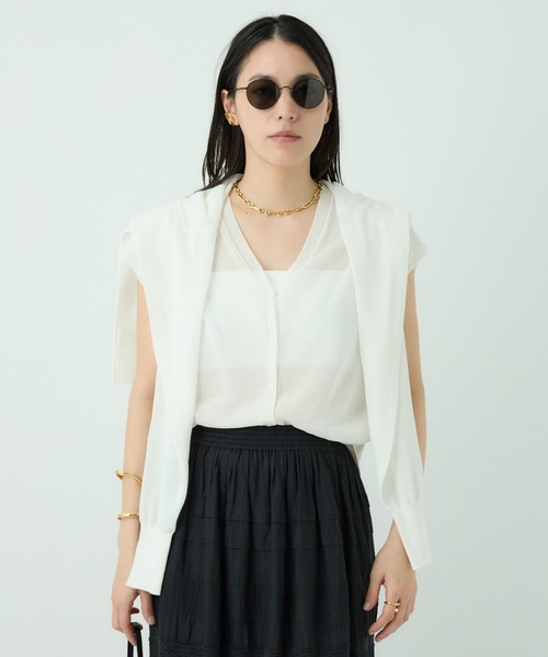 Chaos（カオス）の「Chaos(カオス)/キルシェニットベストカーディガン（カーディガン/ボレロ・レディース・ホワイト/ピンク/ブラック・FREE）」の11枚目の写真