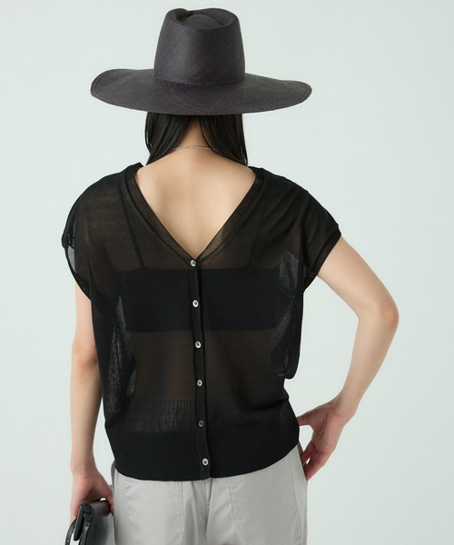 Chaos（カオス）の「Chaos(カオス)/キルシェニットベストカーディガン（カーディガン/ボレロ・レディース・ホワイト/ピンク/ブラック・FREE）」の18枚目の写真