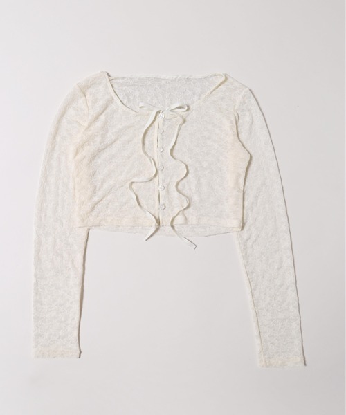 PHILLY（フィリー）の「【PHILLY】リボンレースカーディガン（カーディガン/ボレロ・レディース・ピンク/ブラック/アイボリー・FREE）」の21枚目の写真