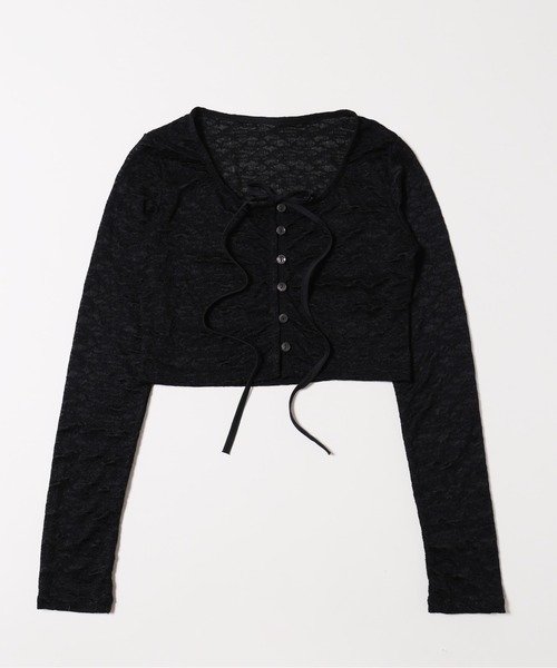 PHILLY（フィリー）の「【PHILLY】リボンレースカーディガン（カーディガン/ボレロ・レディース・ピンク/ブラック/アイボリー・FREE）」の22枚目の写真