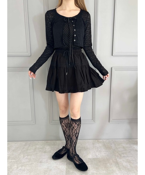 PHILLY（フィリー）の「【PHILLY】リボンレースカーディガン（カーディガン/ボレロ・レディース・ピンク/ブラック/アイボリー・FREE）」の13枚目の写真