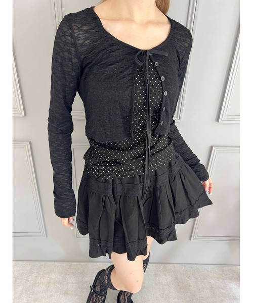 PHILLY（フィリー）の「【PHILLY】リボンレースカーディガン（カーディガン/ボレロ・レディース・ピンク/ブラック/アイボリー・FREE）」の11枚目の写真