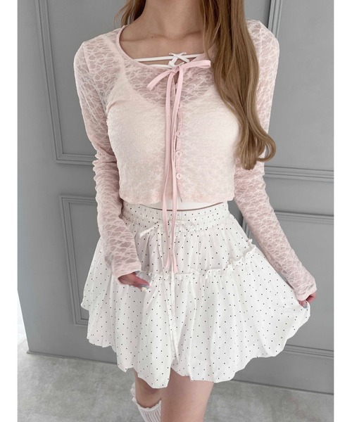 PHILLY（フィリー）の「【PHILLY】リボンレースカーディガン（カーディガン/ボレロ・レディース・ピンク/ブラック/アイボリー・FREE）」の17枚目の写真