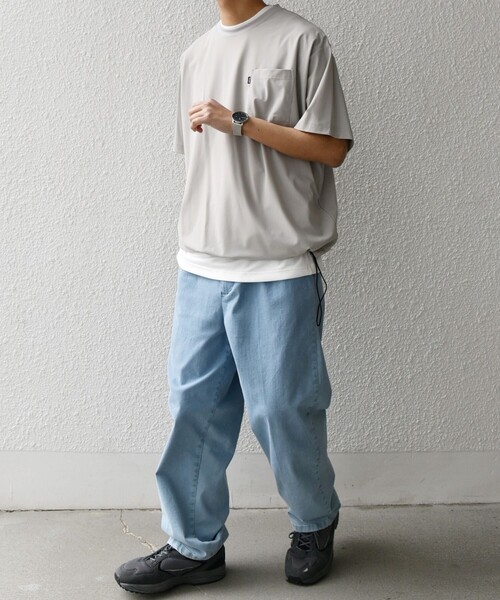 SHIPS any（シップス エニィ）の「【WEB限定】SHIPS any:〈接触冷感〉ストレッチ ナイロン リラックス Tシャツ(セットアップ対応)◇（Tシャツ/カットソー・メンズ・ダークグレー/ブラック/トップグレー・MEDIUM/LARGE/X-LARGE）」の5枚目の写真