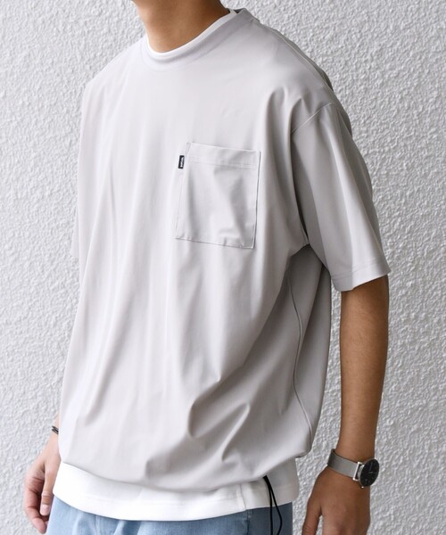 SHIPS any（シップス エニィ）の「【WEB限定】SHIPS any:〈接触冷感〉ストレッチ ナイロン リラックス Tシャツ(セットアップ対応)◇（Tシャツ/カットソー・メンズ・ダークグレー/ブラック/トップグレー・MEDIUM/LARGE/X-LARGE）」の7枚目の写真