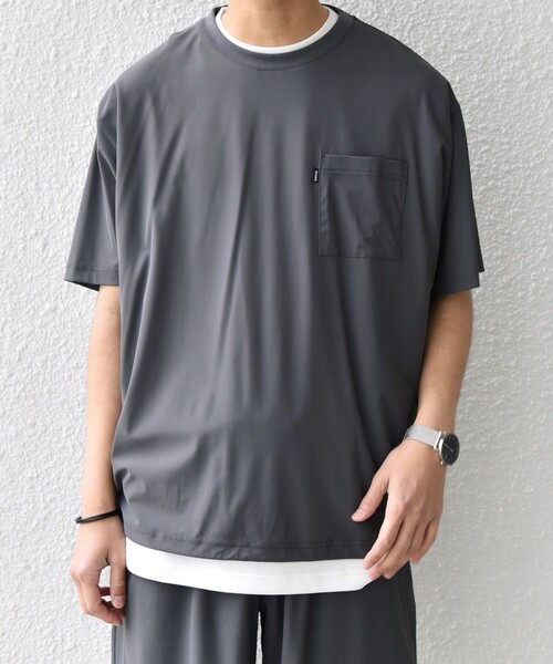 SHIPS any（シップス エニィ）の「【WEB限定】SHIPS any:〈接触冷感〉ストレッチ ナイロン リラックス Tシャツ(セットアップ対応)◇（Tシャツ/カットソー・メンズ・ダークグレー/ブラック/トップグレー・MEDIUM/LARGE/X-LARGE）」の11枚目の写真
