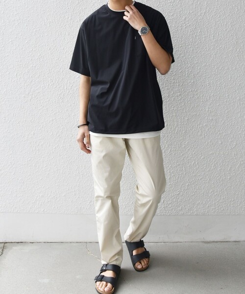 SHIPS any（シップス エニィ）の「【WEB限定】SHIPS any:〈接触冷感〉ストレッチ ナイロン リラックス Tシャツ(セットアップ対応)◇（Tシャツ/カットソー・メンズ・ダークグレー/ブラック/トップグレー・MEDIUM/LARGE/X-LARGE）」の14枚目の写真