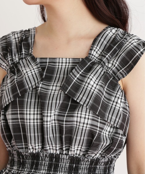 N.(N. Natural Beauty Basic)(エヌエヌナチュラルビューティーベーシック)の「チェックペプラムブラウス(シャツ/ブラウス・レディース・ブラウン/ブラック/オレンジ・MEDIUM)」の12枚目の写真