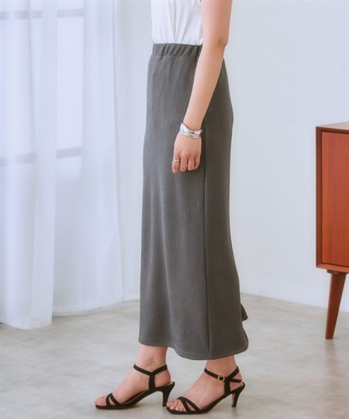 nissen（ニッセン）の「ふくれジャガードセットアップ(袖口リボントップス＋タイトスカート)（Tシャツ/カットソー・レディース・モカ/カーキ/ブラック/チャコールグレー・3L/S/LL/L/M）」の11枚目の写真