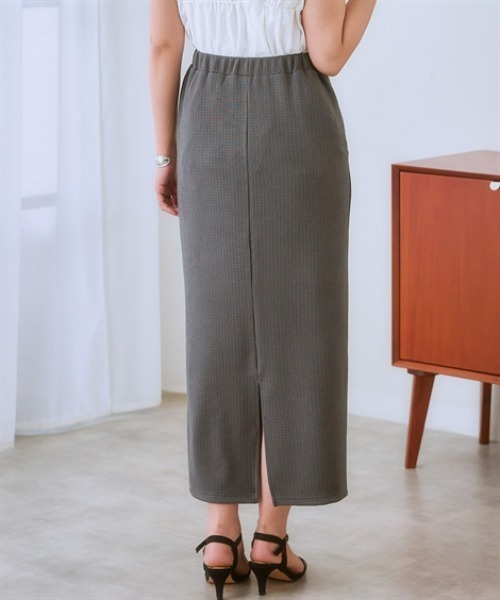 nissen（ニッセン）の「ふくれジャガードセットアップ(袖口リボントップス＋タイトスカート)（Tシャツ/カットソー・レディース・モカ/カーキ/ブラック/チャコールグレー・3L/S/LL/L/M）」の12枚目の写真
