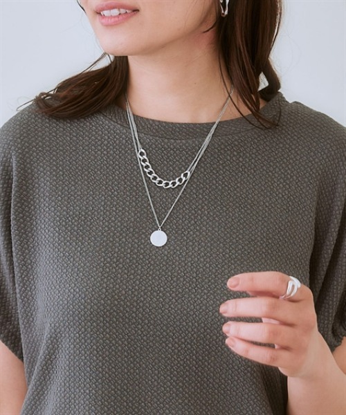 nissen（ニッセン）の「ふくれジャガードセットアップ(袖口リボントップス＋タイトスカート)（Tシャツ/カットソー・レディース・モカ/カーキ/ブラック/チャコールグレー・3L/S/LL/L/M）」の13枚目の写真