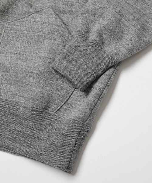 MR.OLIVE（ミスターオリーブ）の「FRENCH TERRY RAFFY COTTON / AFTER HOODED SHIRT（パーカー・メンズ・杢グレー/オートミール・MEDIUM/LARGE）」の4枚目の写真