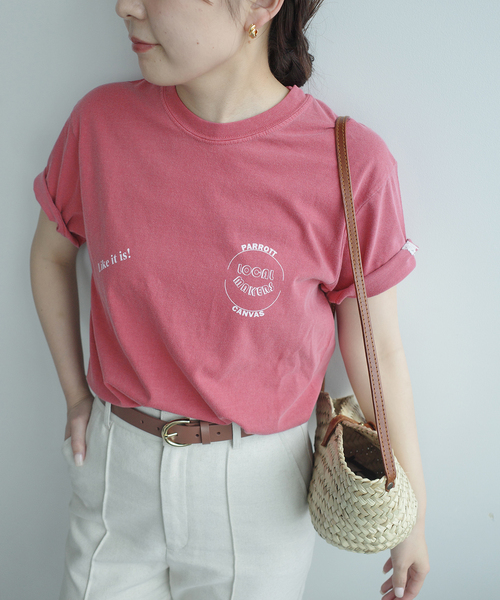 PARROTT CANVAS(パロットキャンバス)の「PARROTT CANVAS/パロットキャンバス ローカルメーカーズTEE(Tシャツ/カットソー・レディース・ブラック/レッド・FREE)」の1枚目の写真