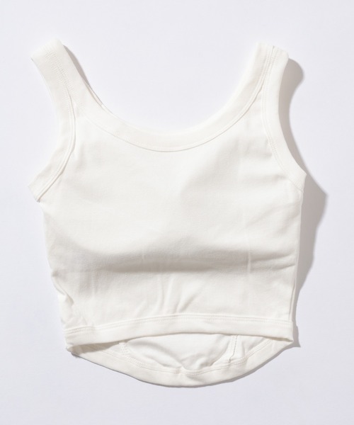 Lace Ladies(レースレディース)の「Uネック ラウンドカット コンパクト カップ付き タンクトップ(タンクトップ・レディース・グリーン/ホワイト/グレイッシュベージュ/ブラック/グレー・FREE)」の18枚目の写真