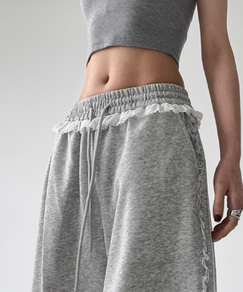mushwear(マッシュウェア)の「レースラインワイドスウェットパンツ(スウェットパンツ・レディース・グレー/ネイビー・MEDIUM/SMALL/LARGE)」の16枚目の写真