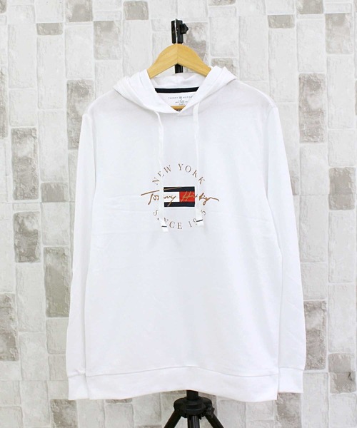 TOMMY HILFIGER(トミーヒルフィガー)の「サークルロゴグラフィックスウェットパーカー(パーカー・メンズ・グレー/ネイビー/ホワイト・M/L/XL)」の1枚目の写真