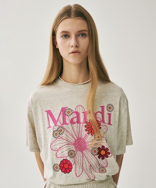 Tシャツ・カットソー [MARDI MERCREDI] T-SHIRT FLOWER MARDI BLOSSOM Mardi Mercredi • T-shirt Flower Mardi Blossom – Dear Sunday