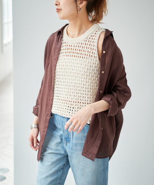 追加2》80リネンカシュクールビッグシャツ（シャツ/ブラウス）｜Spick