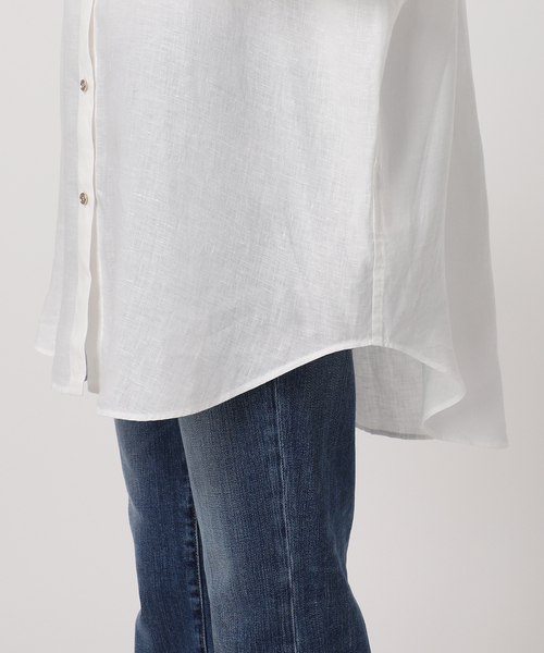 Spick & Span（スピックアンドスパン）の「《ゆったりサイズ》追加 80リネンカシュクール ビッグシャツ（シャツ/ブラウス・レディース・サックスブルー/ブラウン/キャメル/ネイビー/ホワイト・FREE）」の22枚目の写真