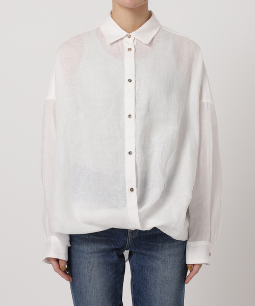 追加2》80リネンカシュクールビッグシャツ（シャツ/ブラウス）｜Spick