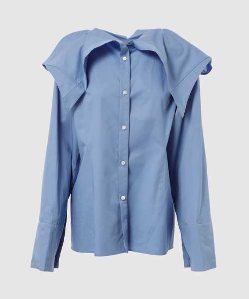 YOHEI OHNO（ヨウヘイオオノ）の「Unfixed Collar Shirt（シャツ/ブラウス・レディース・サックスブルー/ホワイト・36）」の2枚目の写真