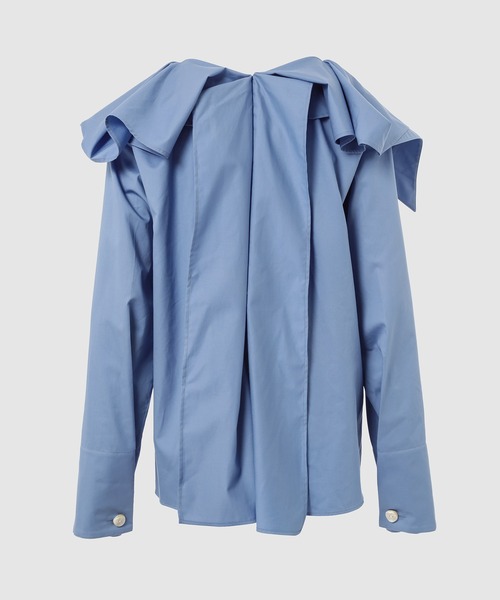 YOHEI OHNO（ヨウヘイオオノ）の「Unfixed Collar Shirt（シャツ/ブラウス・レディース・サックスブルー/ホワイト・36）」の5枚目の写真