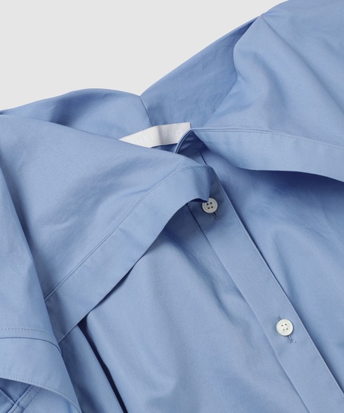 YOHEI OHNO（ヨウヘイオオノ）の「Unfixed Collar Shirt（シャツ/ブラウス・レディース・サックスブルー/ホワイト・36）」の6枚目の写真