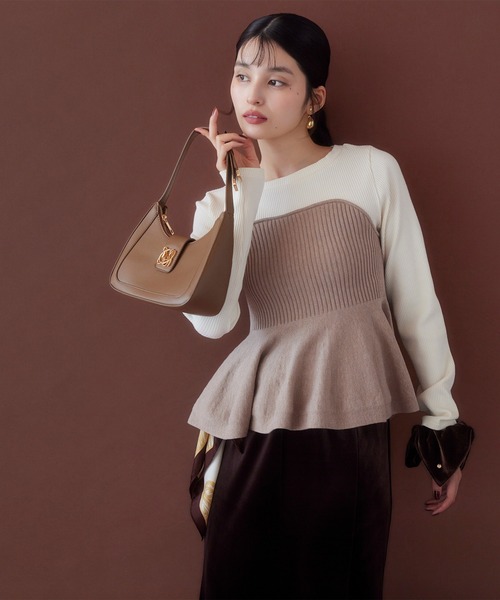 VIS(ビス)の「【180℃美人見え】ハンドルリボンワンショルダーバッグ/新色追加(ショルダーバッグ・レディース・キナリ/ブラック/ブラウン系その他3/キャメル/ピンク・FREE)」の11枚目の写真