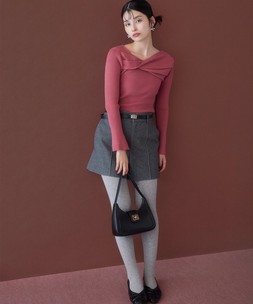 VIS(ビス)の「【180℃美人見え】ハンドルリボンワンショルダーバッグ/新色追加(ショルダーバッグ・レディース・キナリ/ブラック/ブラウン系その他3/キャメル/ピンク・FREE)」の12枚目の写真