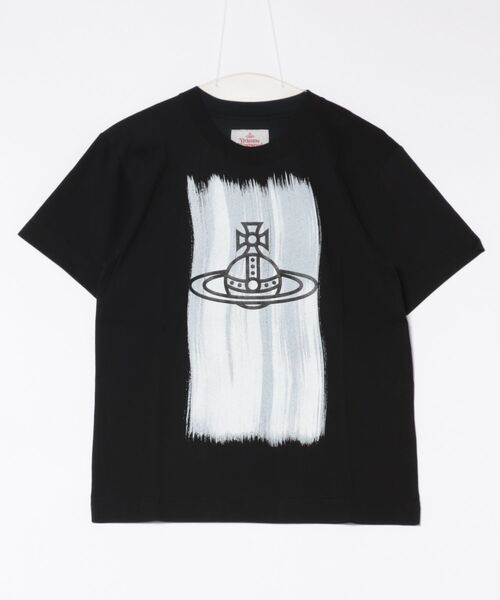 Vivienne Westwood（ヴィヴィアンウエストウッド）の「ｵｰｶﾞﾆｯｸｺｯﾄﾝ天竺BRUSH STROKE ORB PRINTﾘﾗｯｸｽTｼｬﾂ（Tシャツ/カットソー・レディース・ブラック/グレー/ホワイト・38/36）」の2枚目の写真