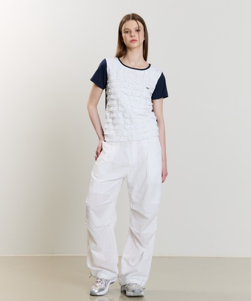 LUVISTRUE(ラヴイズトゥルー)の「SM FRILL TEE(Tシャツ/カットソー・レディース・ネイビー/ブラック・FREE)」の6枚目の写真