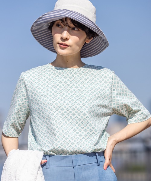 Faasi Unikko / cut and sew 長袖カットソー セール】【接触冷感・UVカット】オーガニックコットン総プリントT