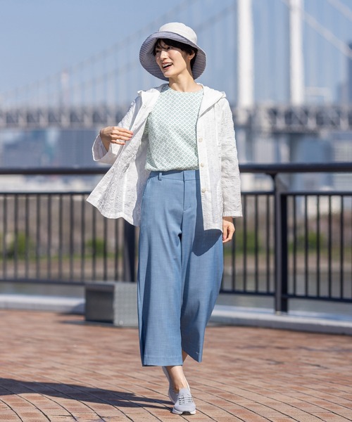 DECOY SINCE 1981(デコイシンスイチキュウハチイチ)の「【接触冷感・UVカット】オーガニックコットン総プリントTシャツ(Tシャツ/カットソー・レディース・グリーン/オレンジ/ネイビー・M/L/LL/3L/4L)」の4枚目の写真
