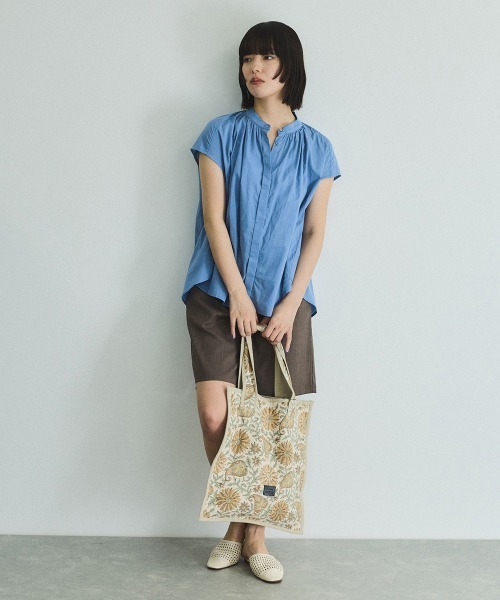 VICKY（ビッキー）の「ヘザーエステルハーフパンツ≪手洗い可能≫（その他パンツ・レディース・ブラック/オフホワイト/ブラウン・M）」の4枚目の写真