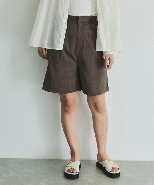 VICKY（ビッキー）の「ヘザーエステルハーフパンツ≪手洗い可能≫（その他パンツ・レディース・ブラック/オフホワイト/ブラウン・M）」の10枚目の写真