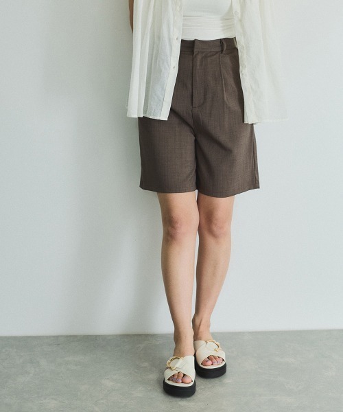 VICKY（ビッキー）の「ヘザーエステルハーフパンツ≪手洗い可能≫（その他パンツ・レディース・ブラック/オフホワイト/ブラウン・M）」の11枚目の写真