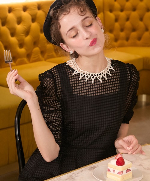 BONLECILL noir(ボンルシールノワール)の「【BONLECILL noir】パールつけ襟ネックレス/チョーカー(ネックレス・レディース・ホワイト系4/ホワイト系3/ホワイト系1/ホワイト系2・FREE)」の4枚目の写真