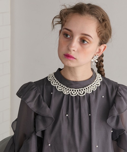 BONLECILL noir(ボンルシールノワール)の「【BONLECILL noir】パールつけ襟ネックレス/チョーカー(ネックレス・レディース・ホワイト系4/ホワイト系3/ホワイト系1/ホワイト系2・FREE)」の5枚目の写真