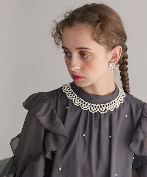 BONLECILL noir(ボンルシールノワール)の「【BONLECILL noir】パールつけ襟ネックレス/チョーカー(ネックレス・レディース・ホワイト系4/ホワイト系3/ホワイト系1/ホワイト系2・FREE)」の6枚目の写真