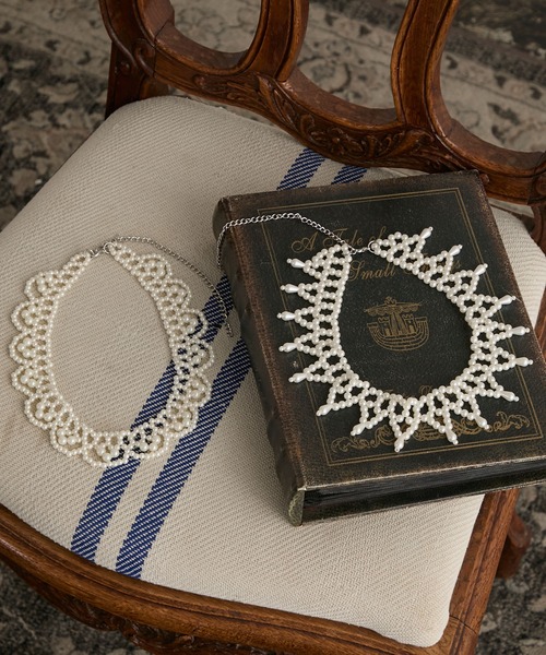 BONLECILL noir(ボンルシールノワール)の「【BONLECILL noir】パールつけ襟ネックレス/チョーカー(ネックレス・レディース・ホワイト系4/ホワイト系3/ホワイト系1/ホワイト系2・FREE)」の8枚目の写真