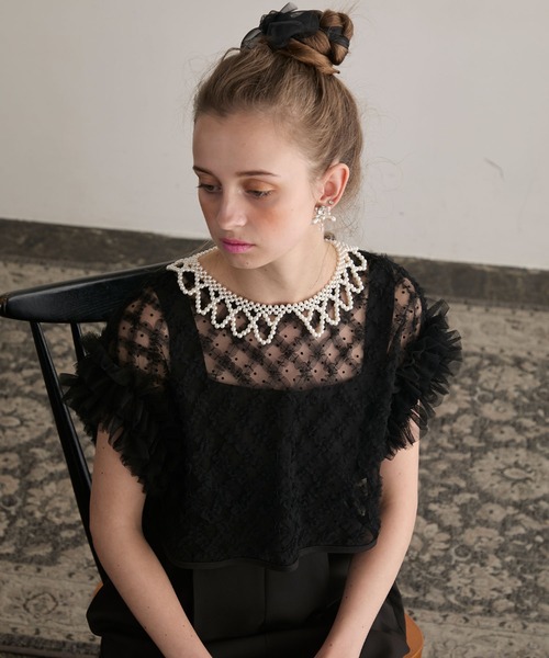 BONLECILL noir(ボンルシールノワール)の「【BONLECILL noir】パールつけ襟ネックレス/チョーカー(ネックレス・レディース・ホワイト系4/ホワイト系3/ホワイト系1/ホワイト系2・FREE)」の13枚目の写真