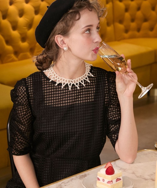 BONLECILL noir(ボンルシールノワール)の「【BONLECILL noir】パールつけ襟ネックレス/チョーカー(ネックレス・レディース・ホワイト系4/ホワイト系3/ホワイト系1/ホワイト系2・FREE)」の21枚目の写真