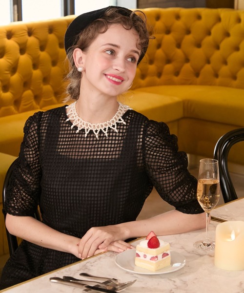 セール】【BONLECILL noir】パールつけ襟ネックレス／チョーカー