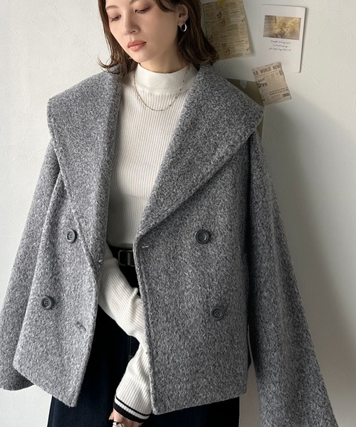 セール】ビッグカラーで小顔見え。ふわっと羽織って、キュンとこなれる