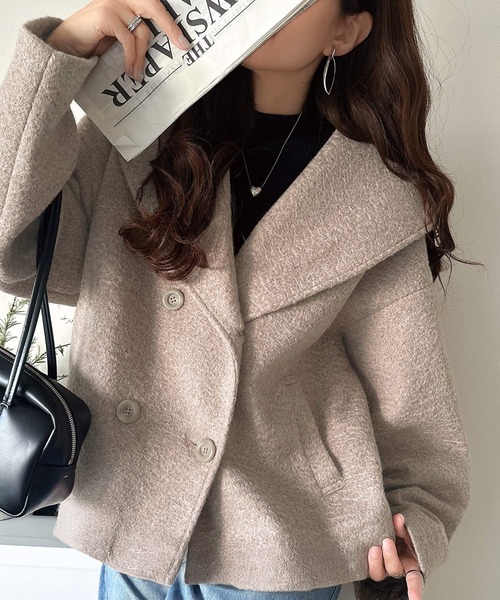 セール】ビッグカラーで小顔見え。ふわっと羽織って、キュンとこなれる