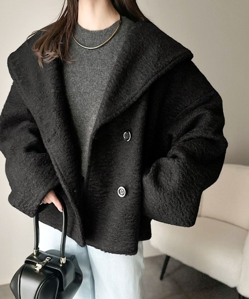 セール】ビッグカラーで小顔見え。ふわっと羽織って、キュンとこなれる