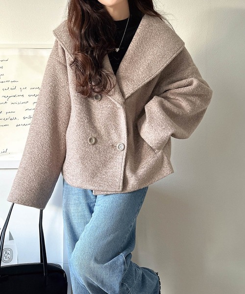 セール】ビッグカラーで小顔見え。ふわっと羽織って、キュンとこなれる