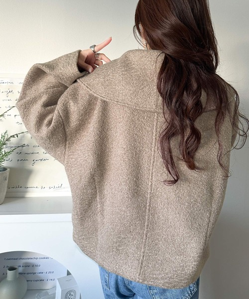 セール】ビッグカラーで小顔見え。ふわっと羽織って、キュンとこなれる