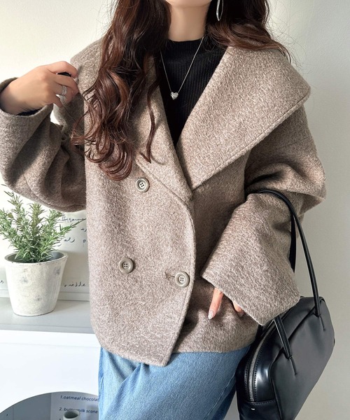 セール】ビッグカラーで小顔見え。ふわっと羽織って、キュンとこなれる